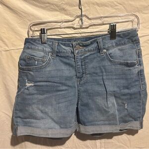Time and Tru Light Blue Rolled-Hem Jean Shorts